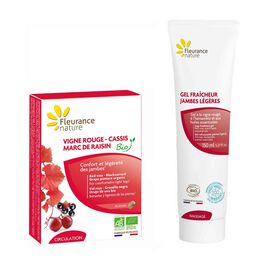 Duo Circulation Vigne Rouge-Cassis-Marc de raisin + Gel fraîcheur jambes légères