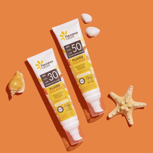 Fluide solaire SPF30 et SPF50 bio Fleurance Nature