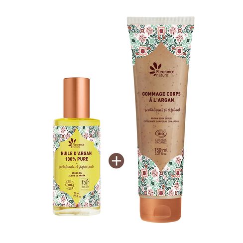 duo argan huile gommage cosmétique bio