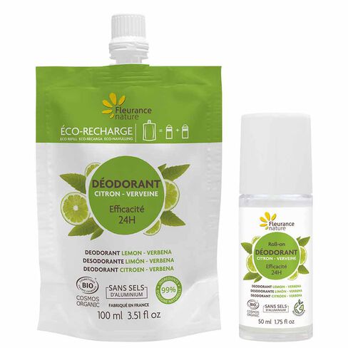 Duo déodorant et recharge citron-verveine bio Fleurance Nature