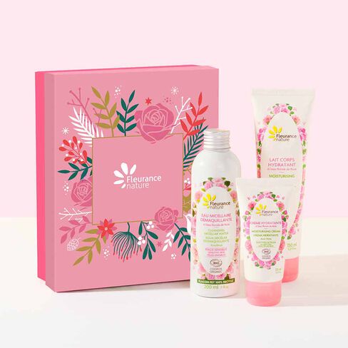 Coffret rose d&eacute;licate cosm&eacute;tique bio