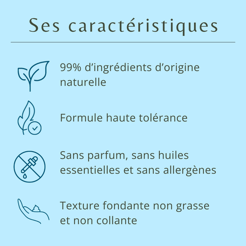 Caract&eacute;ristiques Baume relipidant visage & corps peaux sensibles bio