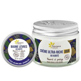 Duo karité : crème de jour ultra-riche + baume lèvres