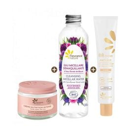 Trio bonne mine : crème nutrition intense + eau micellaire 200ml + BB crème anti-âge teinte claire