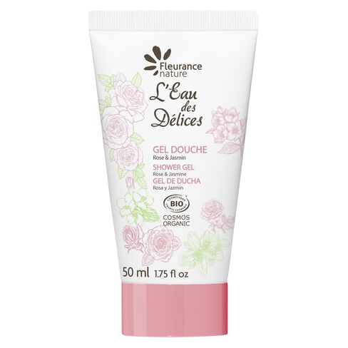 Gel douche parfum&eacute; &agrave; l'Eau des D&eacute;lices Rose & Jasmin 50 ml cosm&eacute;tique bio