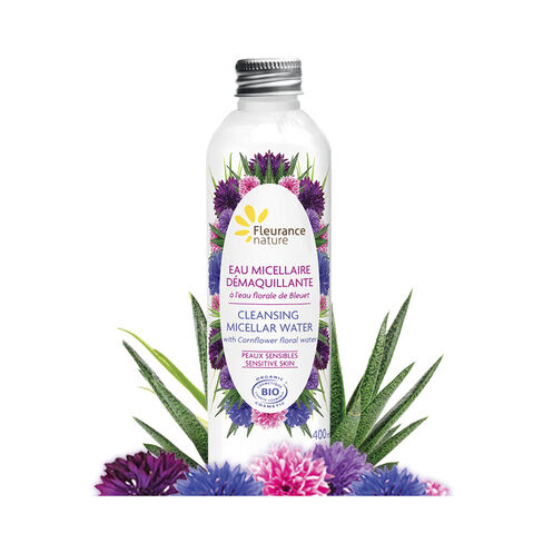 Eau micellaire démaquillante à l'eau florale de Bleuet 400 ml