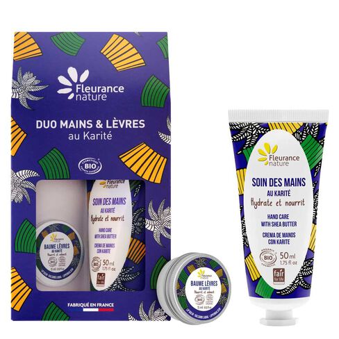 Duo mains et l&egrave;vres karit&eacute; bio Fleurance Nature