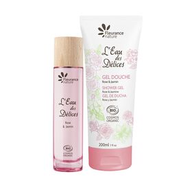 Duo gel douche et parfum L'Eau des Délices Rose & Jasmin