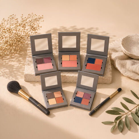 Palette Ros&eacute;e teint regard &ndash; Rose tendre, Taupe iris&eacute;, Violine mat
