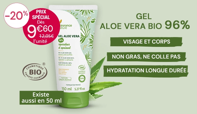 Gel aloe vera bio 96% : l'après-soleil idéal