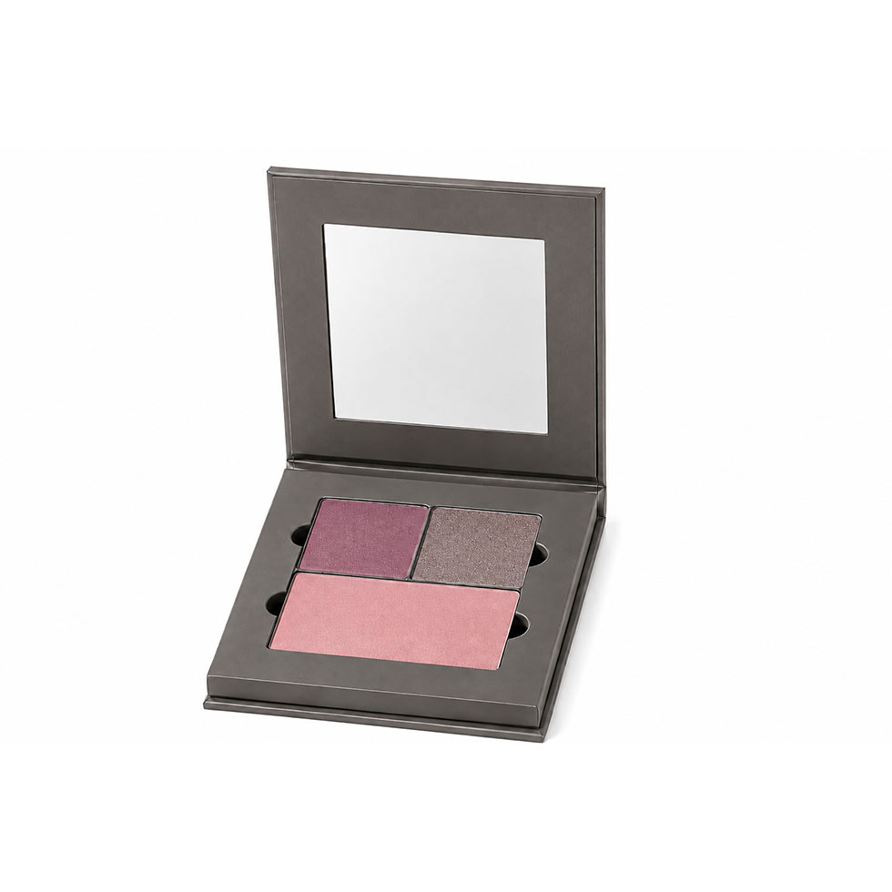 Palette Ros&eacute;e teint regard &ndash; Rose tendre, Taupe iris&eacute;, Violine mat
