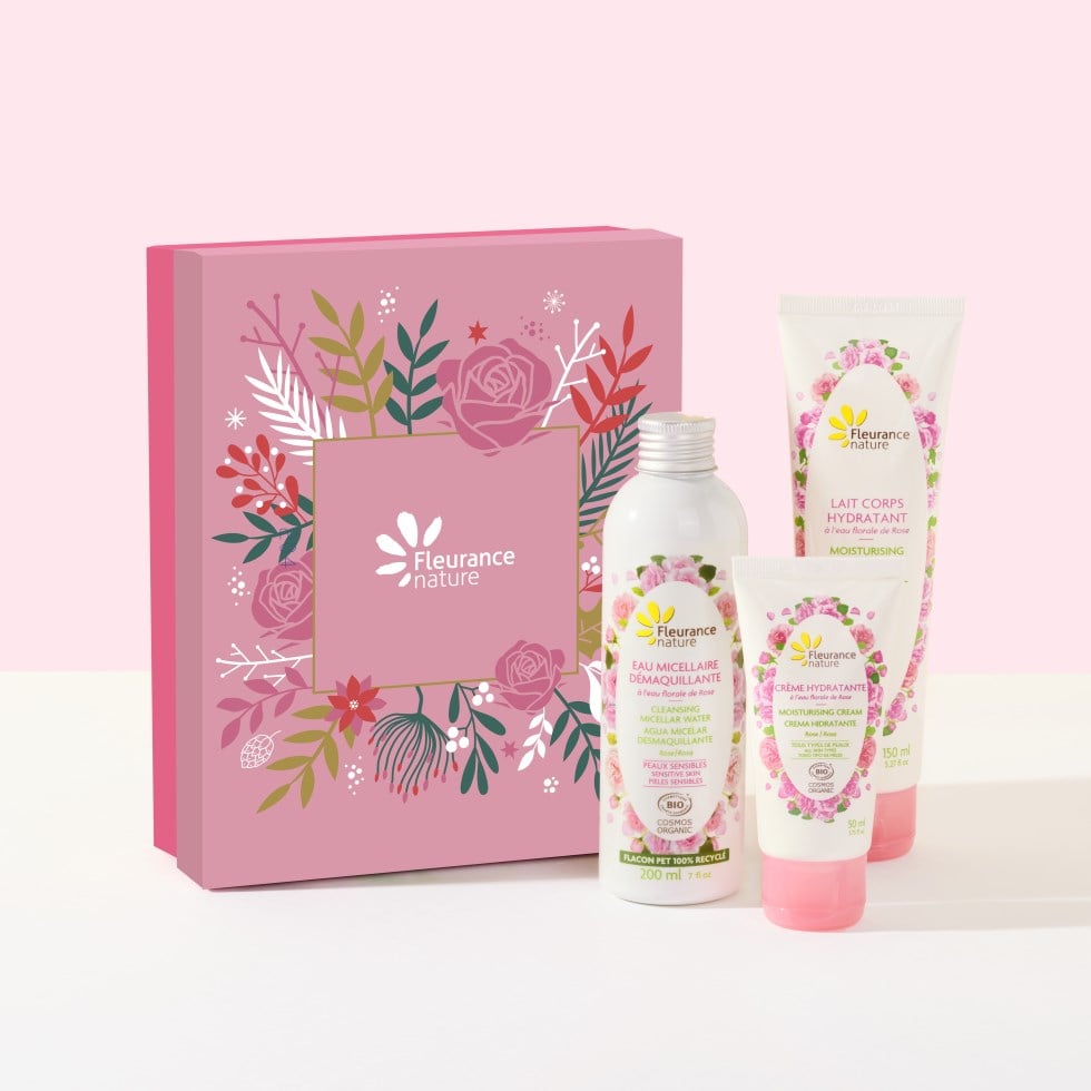 Coffret rose délicate cosmétique bio