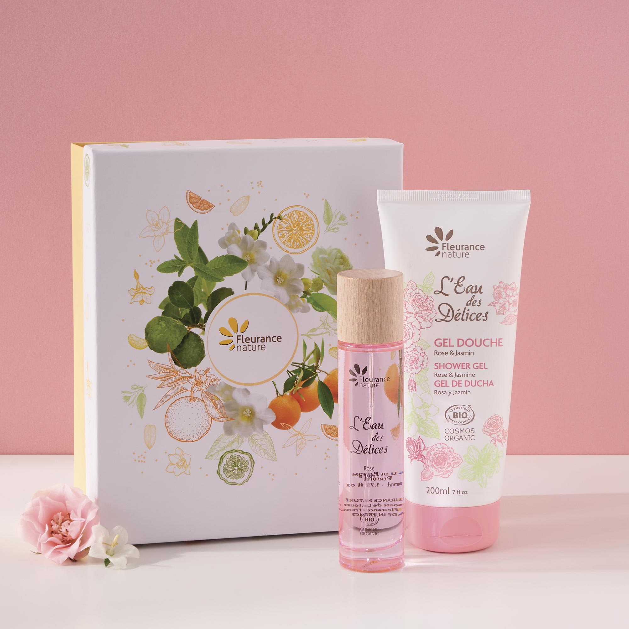 Coffret eau des délices rose et jasmin